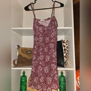 La Hearts Burgundy Floral Midi Dress